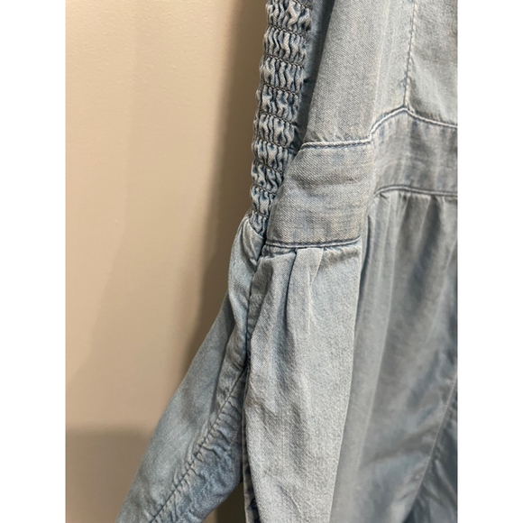 Aerie Knot Romper Blue Denim Chambray Womens Size L Beachy Coastal Resort - Picture 4 of 11